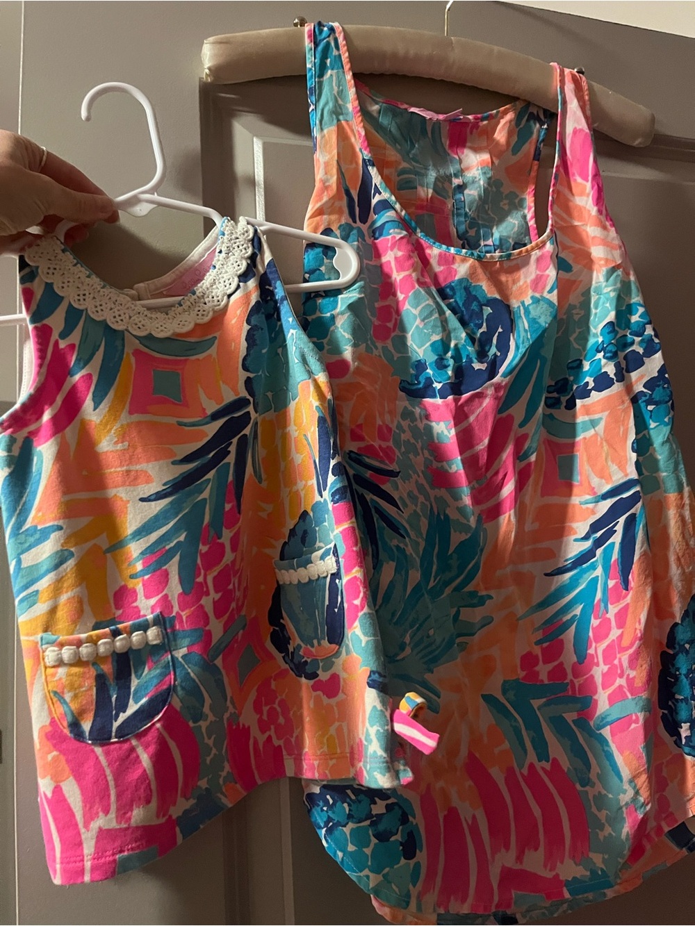 🍍Lilly Pulitzer Mommy & Me: Custom made Nursing blouse and matching baby dress